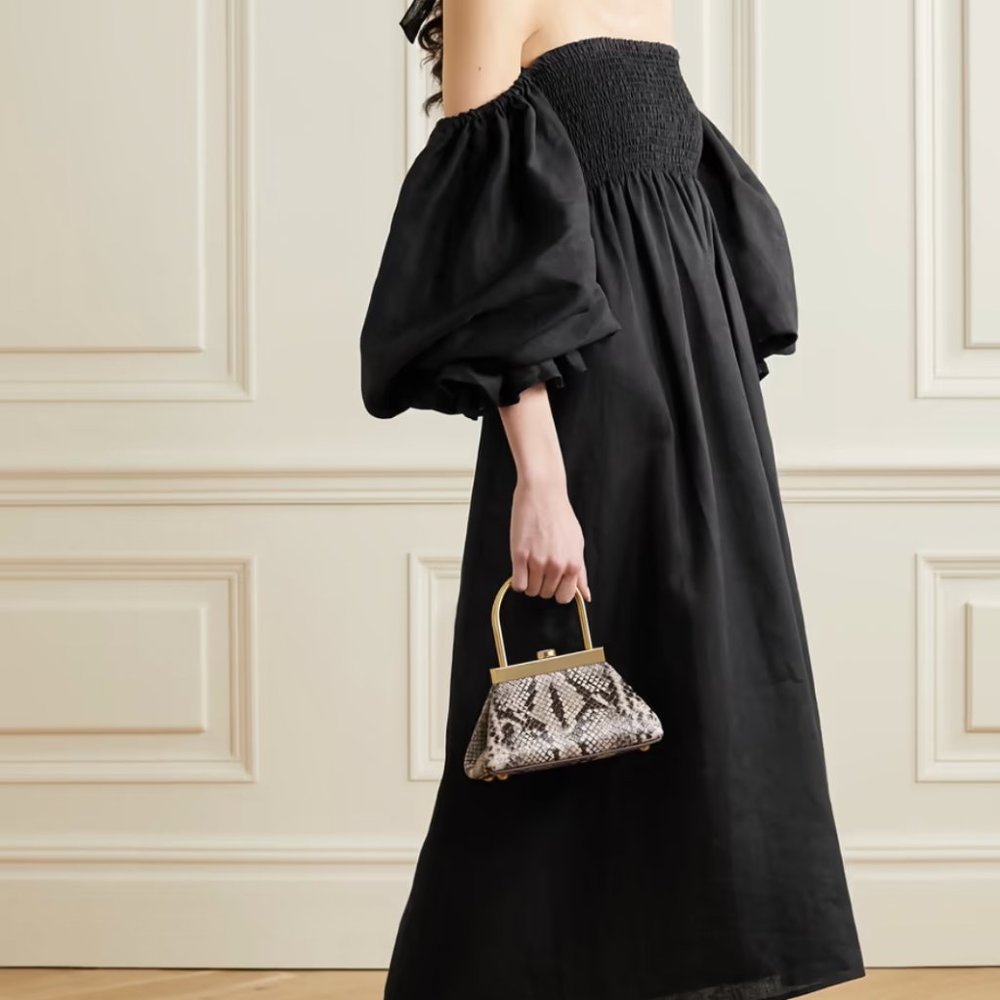 Sleeper Atlanta Dress - Black Linen EUC